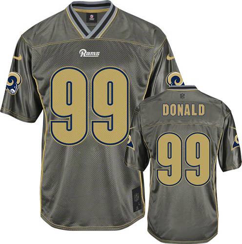 Men's Elite Aaron Donald Nike Jersey Grey - #99 Vapor NFL Los Angeles Rams